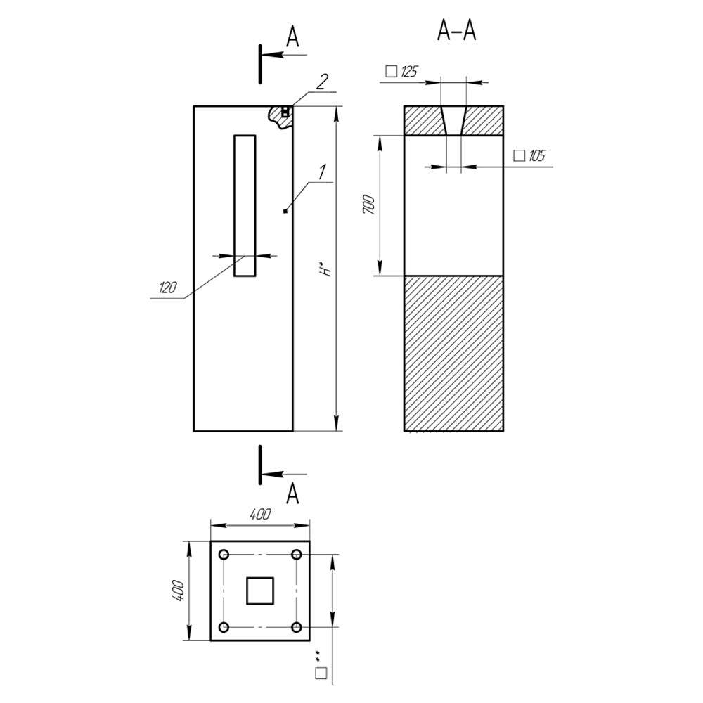 Фундамент анкерный усиленный ФБТ 4/1.7